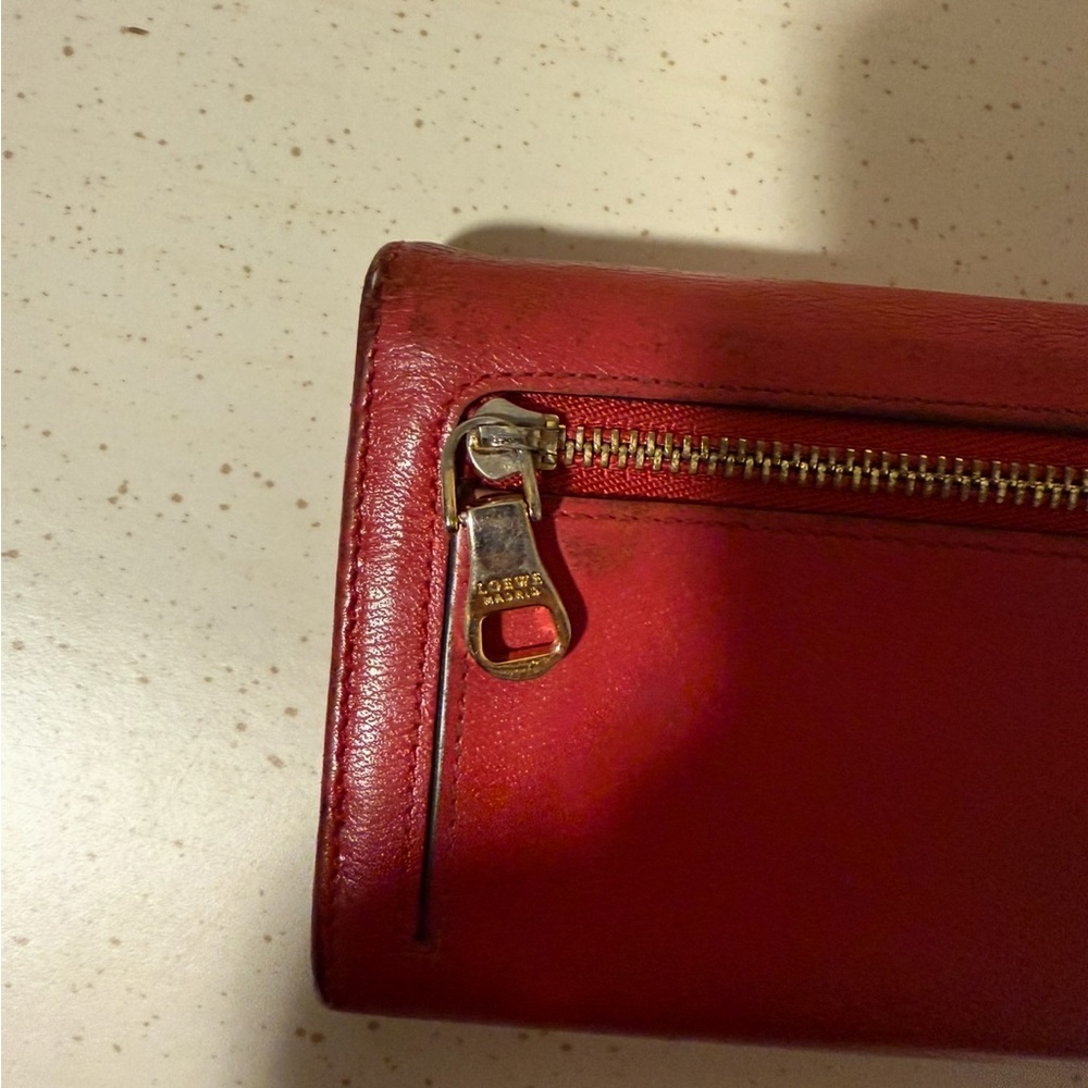 Loewe Cherry Red Leather Wallet - Picture 6 of 15